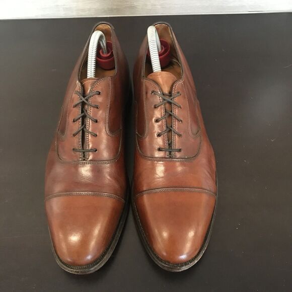 Limited Collection Johnston Murphy Cognac Brown Leather Dress Cap Toe Oxford 9 - Picture 7 of 16